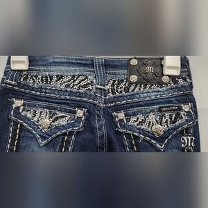 Miss Me Bling Sparkle Embellished Blue Jeans